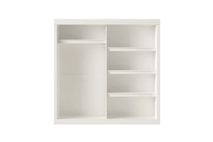 Armoire 2 portes coulissante avec porte miroir MIKA blanc - 182.5 cm TIKOYA