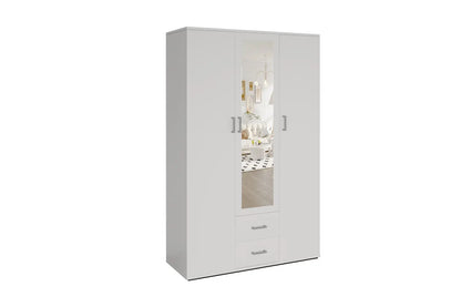 Armoire  3 portes avec miroir MARCO blanc - 120 cm TIKOYA