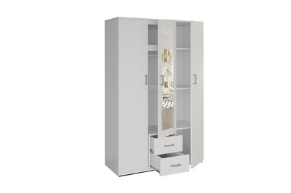 Armoire  3 portes avec miroir MARCO blanc - 120 cm TIKOYA