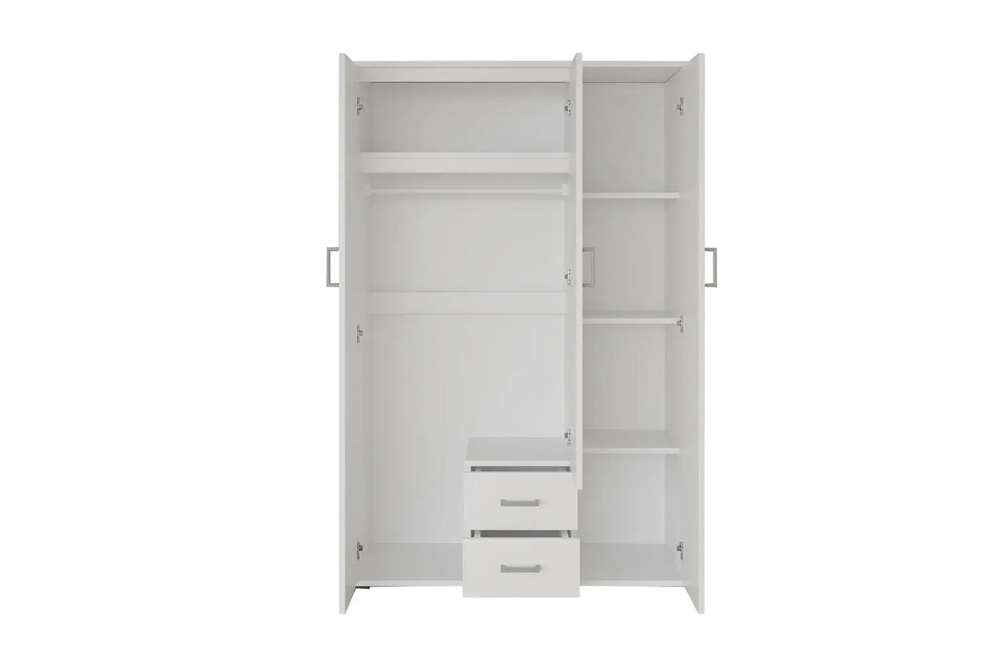 Armoire  3 portes avec miroir MARCO blanc - 120 cm TIKOYA