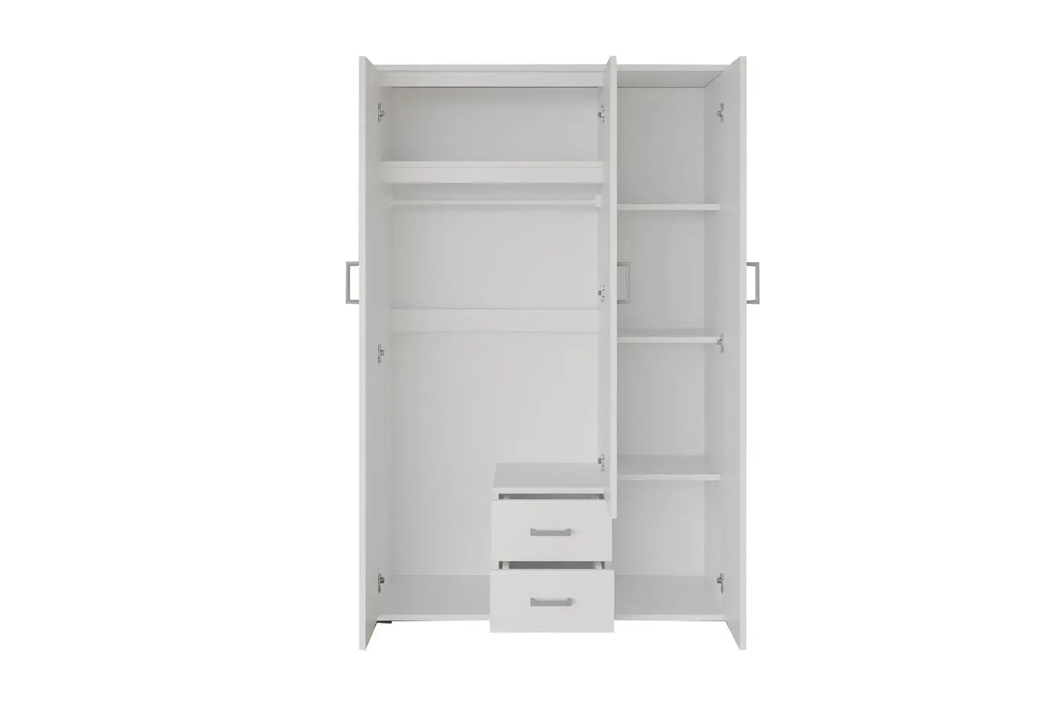 Armoire  3 portes avec miroir MARCO blanc - 120 cm TIKOYA