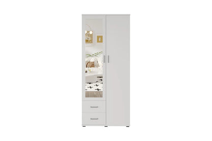 Armoire 3 portes avec miroir MARCO blanc - 80 cm TIKOYA