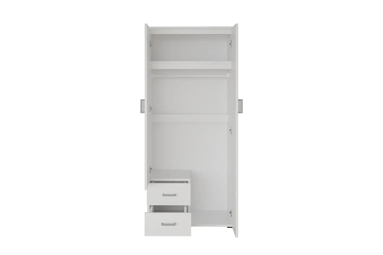 Armoire 3 portes avec miroir MARCO blanc - 80 cm TIKOYA