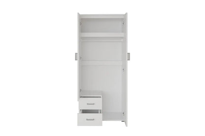 Armoire 3 portes avec miroir MARCO blanc - 80 cm TIKOYA