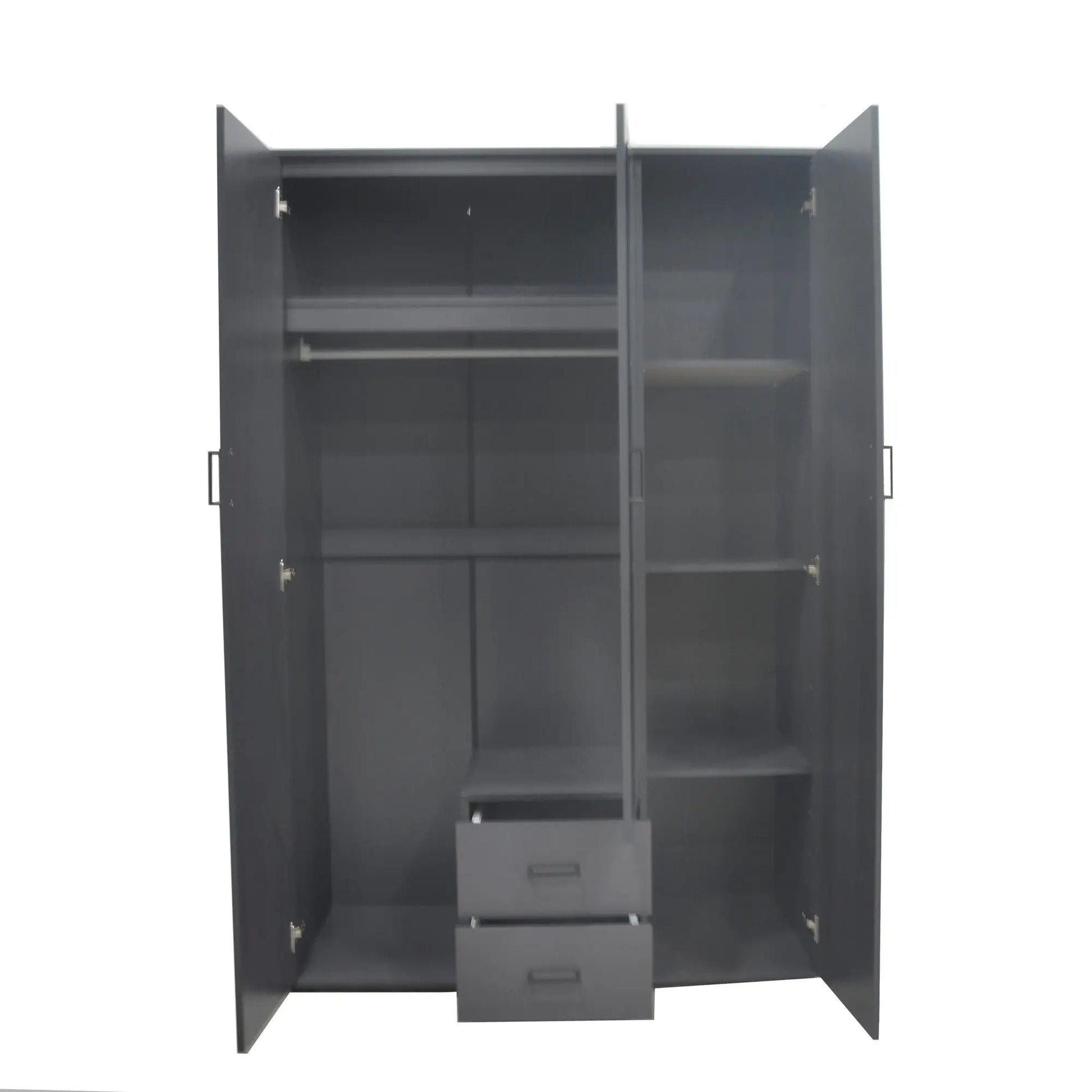 Armoire 3 portes avec miroir MARCO gris foncé - 120 cm TIKOYA