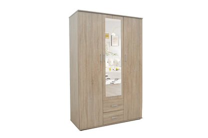 Armoire 3 portes avec miroir MARCO sonoma - 120 cm TIKOYA