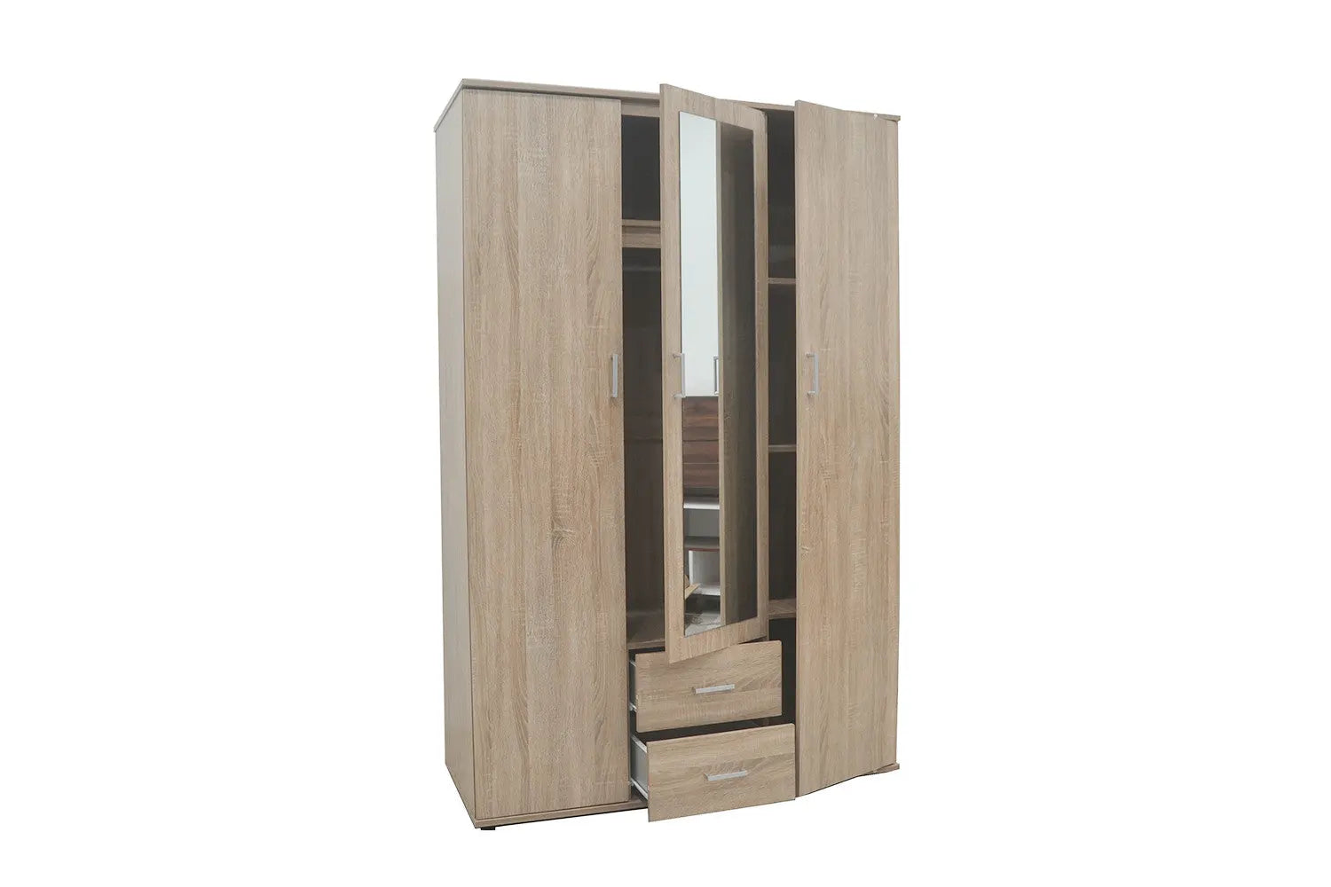 Armoire 3 portes avec miroir MARCO sonoma - 120 cm TIKOYA