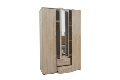 Armoire 3 portes avec miroir MARCO sonoma - 120 cm TIKOYA