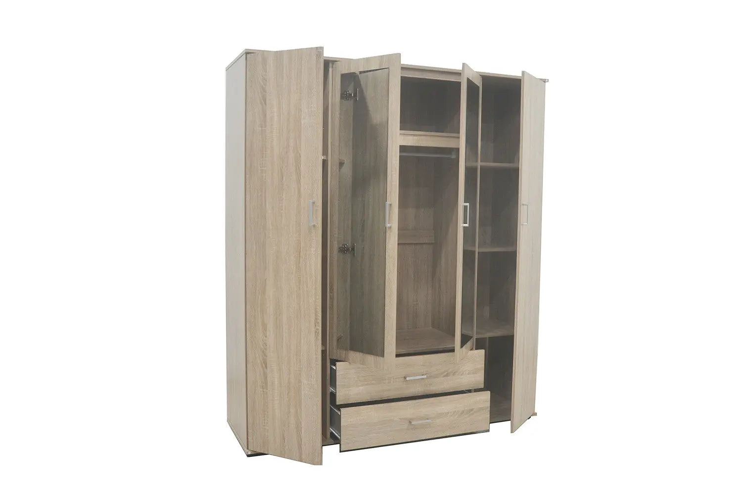 Armoire 4 portes avec 2 miroirs MARCO sonoma - 160 cm TIKOYA