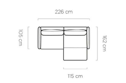 Canapé D'Angle Convertible avec Rangement GLOSSY - 226 x 162 cm WERSAL