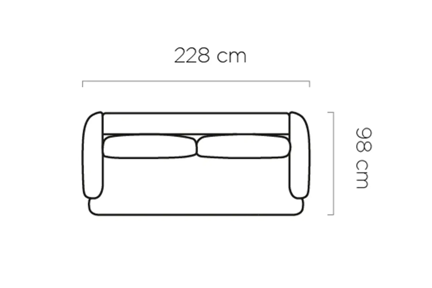 Canapé Droit Convertible CANDY - 228 x 98 cm WERSAL