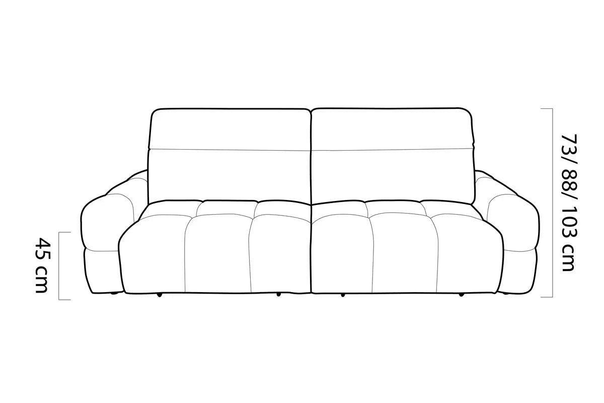 Canapé Droit Convertible Électrique MATEO BIGSOFA - 264 x 109 cm WERSAL