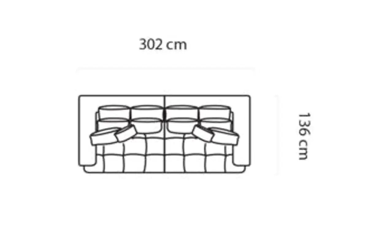 Canapé Droit Convertible Électrique TIGA BIG SOFA - 302 x 136 cm WERSAL