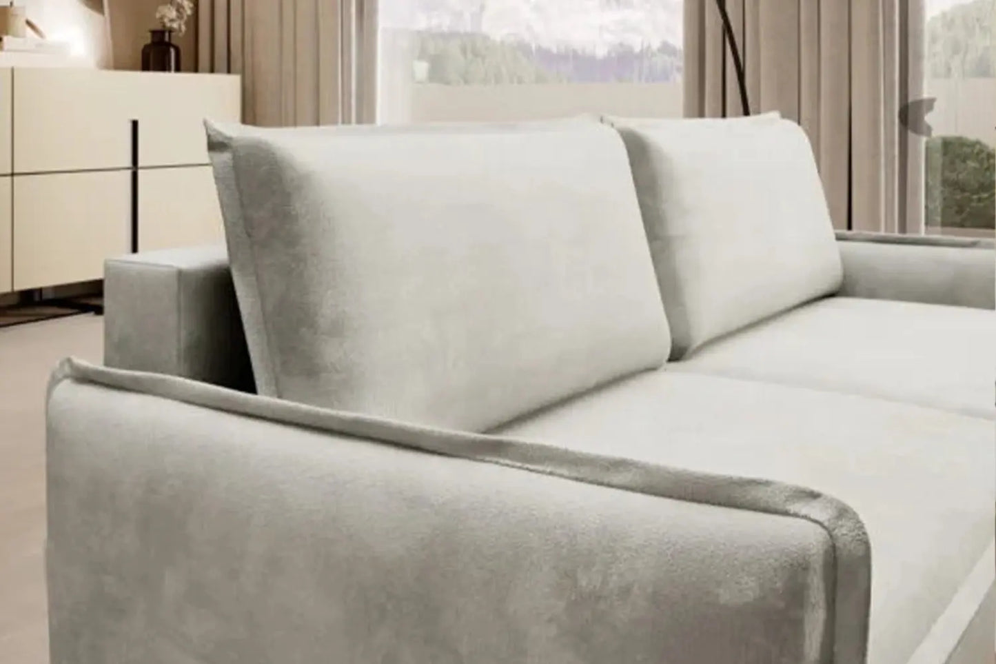 Canapé Droit Convertible avec Rangement GLOSSY SOFA - 223 x 107 cm WERSAL