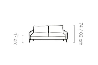 Canapé Droit Convertible avec Rangement GLOSSY SOFA - 223 x 107 cm WERSAL