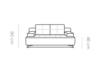 Canapé Droit Convertible avec Rangement OSLO - 197 x 94 cm WERSAL
