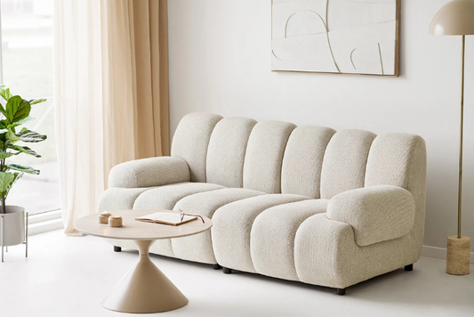 Canapé Droit Modulable 2 places Sable TAZA - 190 x 95 cm HOUSE NORDIC
