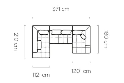Canapé Panoramique Convertible Électrique MAGNETIC XL - 371 x 210 x 180 cm WERSAL