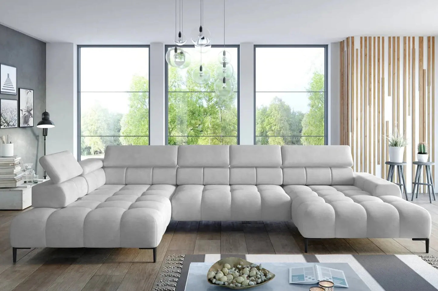 Canapé Panoramique Convertible Électrique PLAZA XL - 385 x 216x 177 cm WERSAL