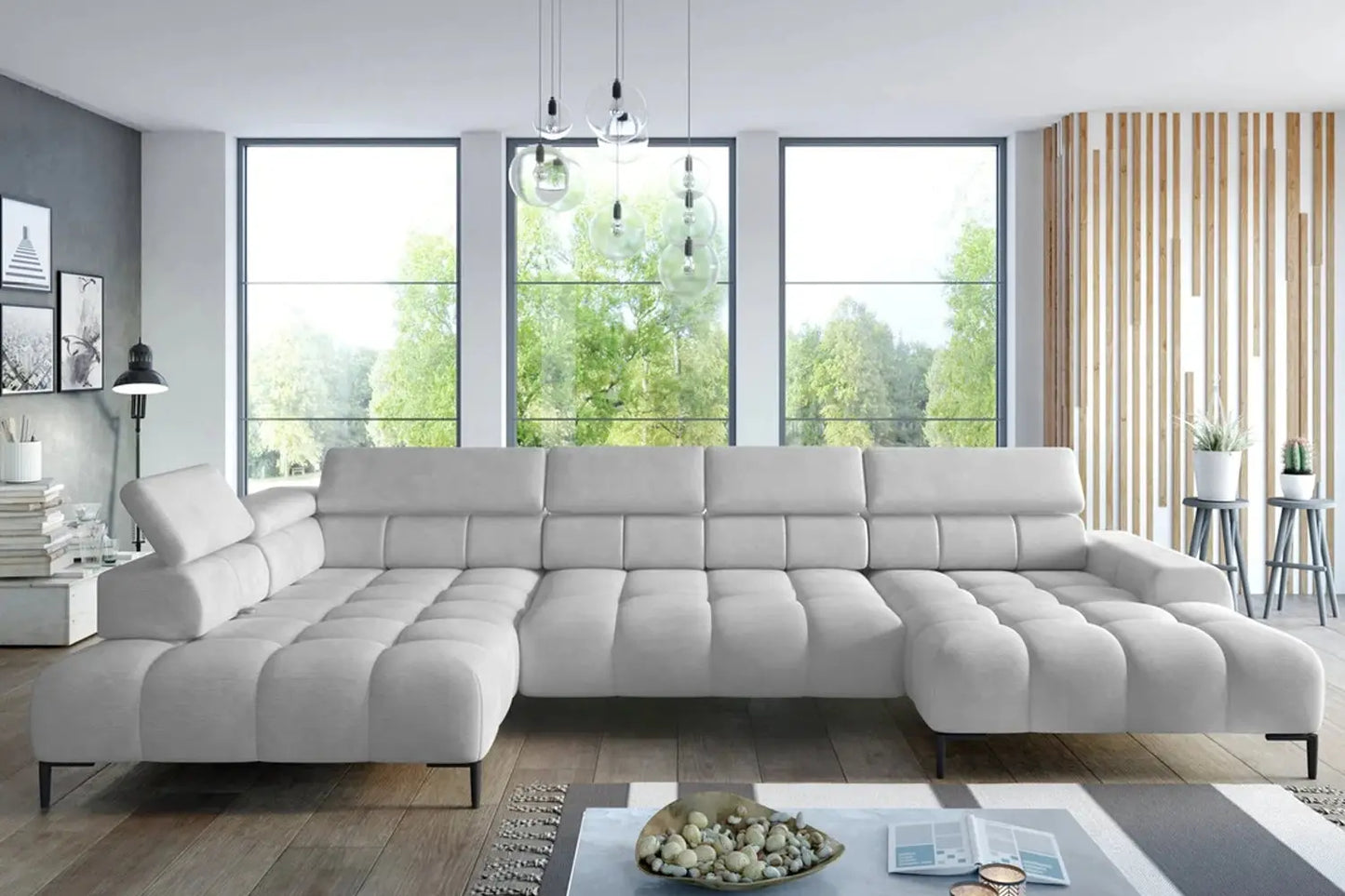 Canapé Panoramique Convertible Électrique PLAZA XL - 385 x 216x 177 cm WERSAL