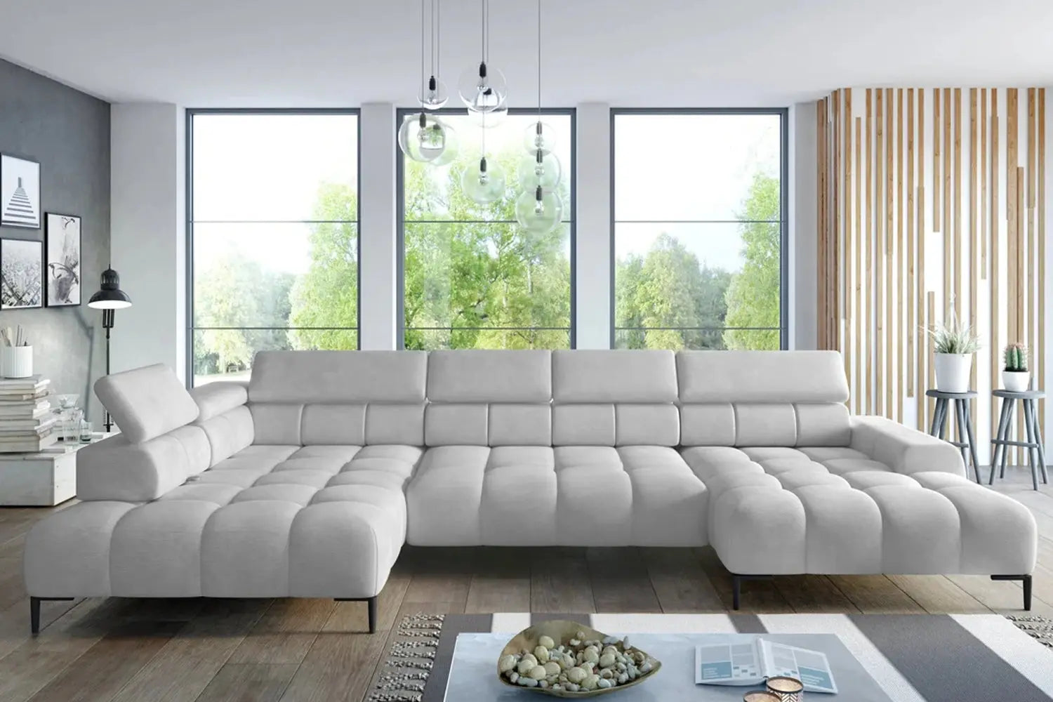 Canapé Panoramique Convertible Électrique PLAZA XL - 385 x 216x 177 cm WERSAL