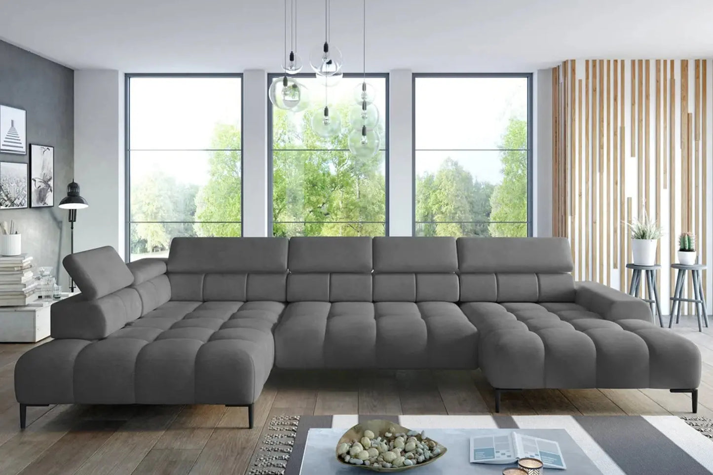 Canapé Panoramique Convertible Électrique PLAZA XL - 385 x 216x 177 cm WERSAL