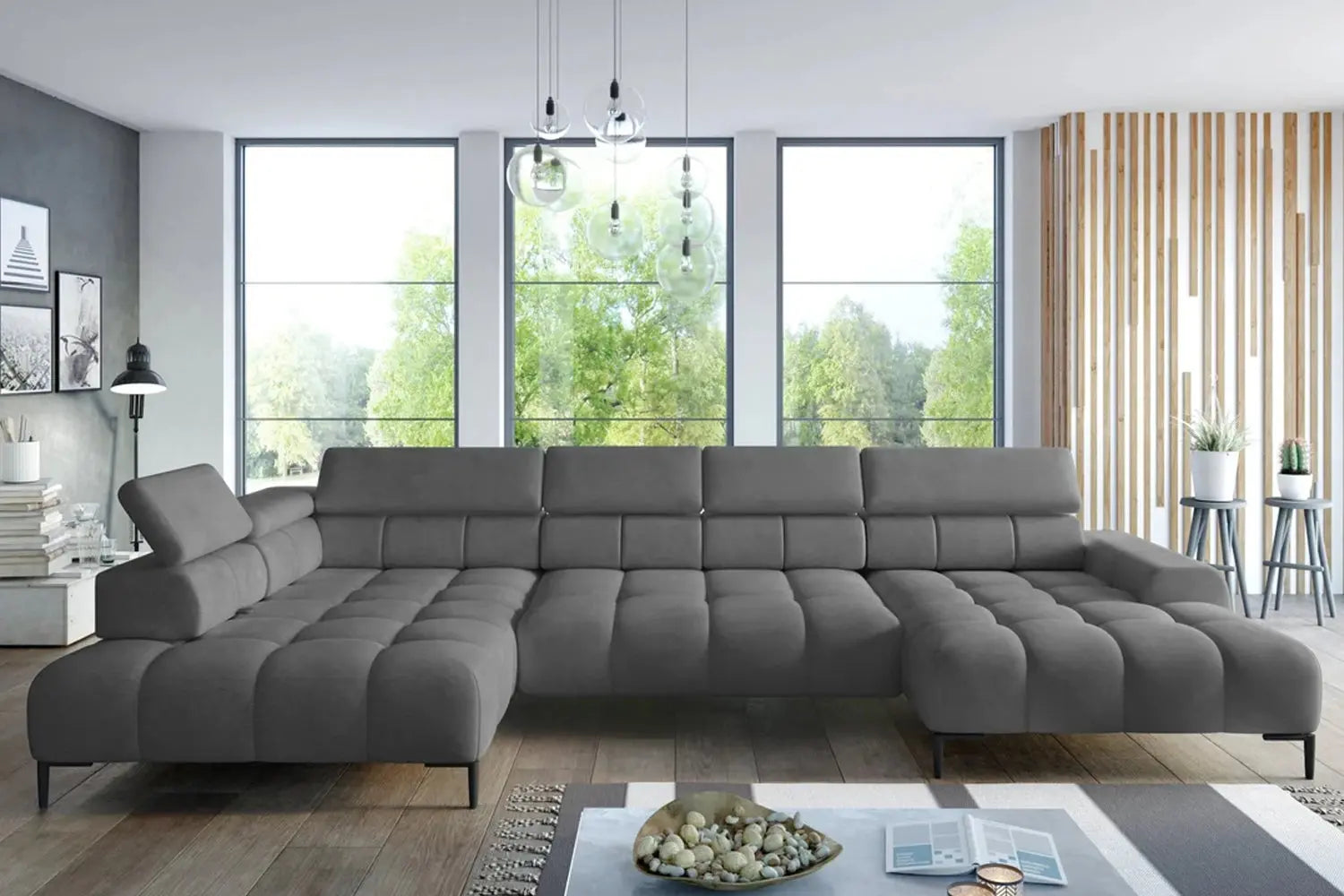 Canapé Panoramique Convertible Électrique PLAZA XL - 385 x 216x 177 cm WERSAL