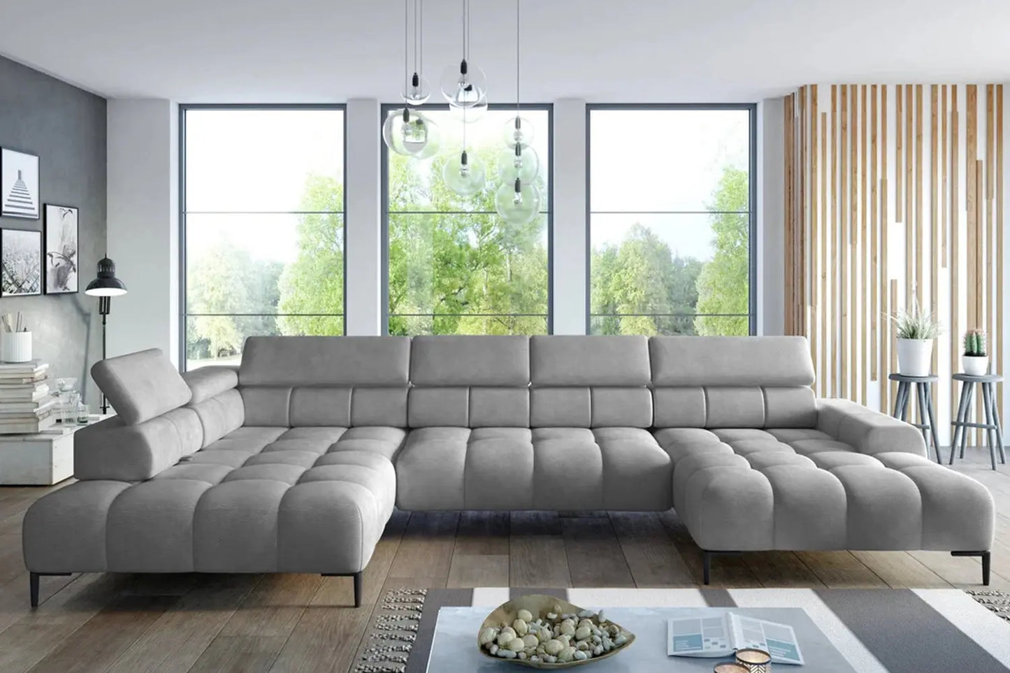 Canapé Panoramique Convertible Électrique PLAZA XL - 385 x 216x 177 cm WERSAL