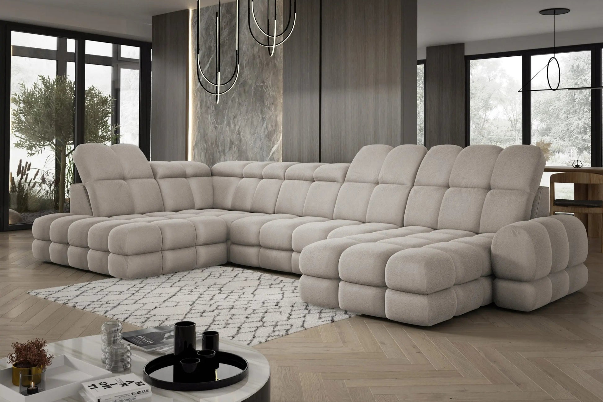 Canapé Panoramique Convertible Électrique TOLLO XL - 400 x 217 x 171 cm WERSAL