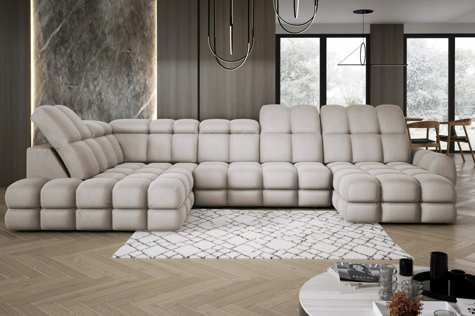 Canapé Panoramique Convertible Électrique TOLLO XL - 400 x 217 x 171 cm WERSAL