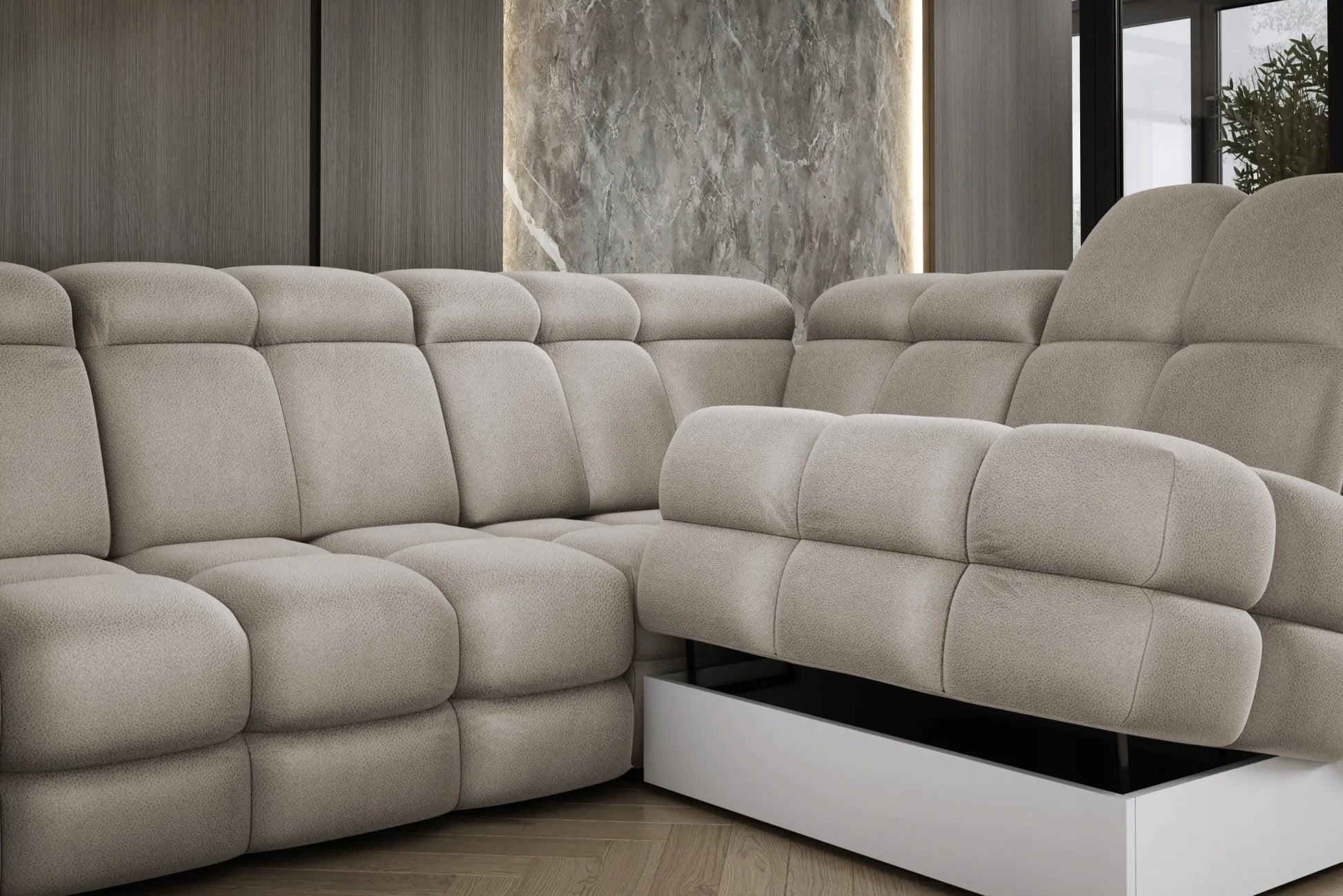 Canapé Panoramique Convertible Électrique TOLLO XL - 400 x 217 x 171 cm WERSAL
