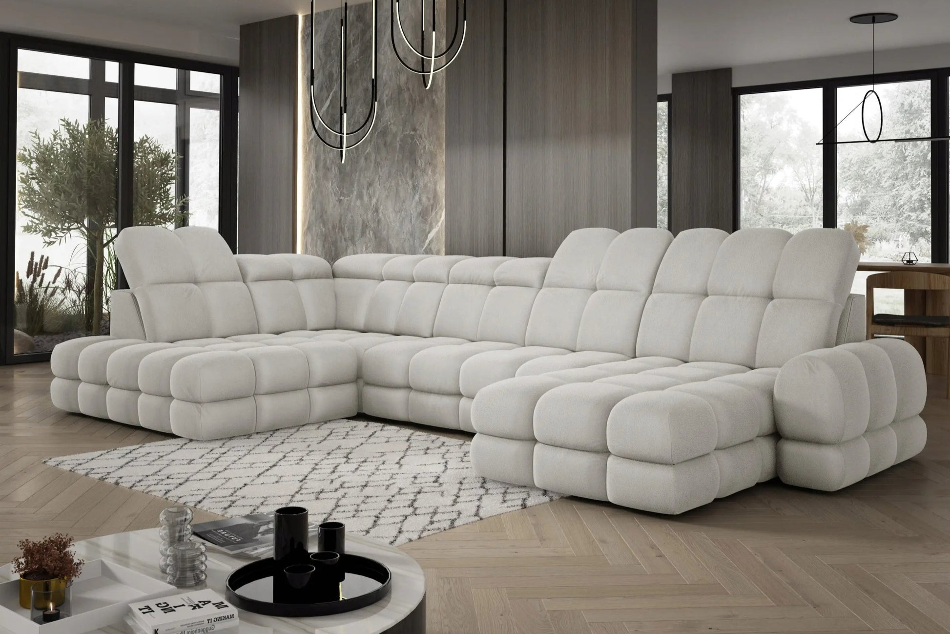 Canapé Panoramique Convertible Électrique TOLLO XL - 400 x 217 x 171 cm WERSAL