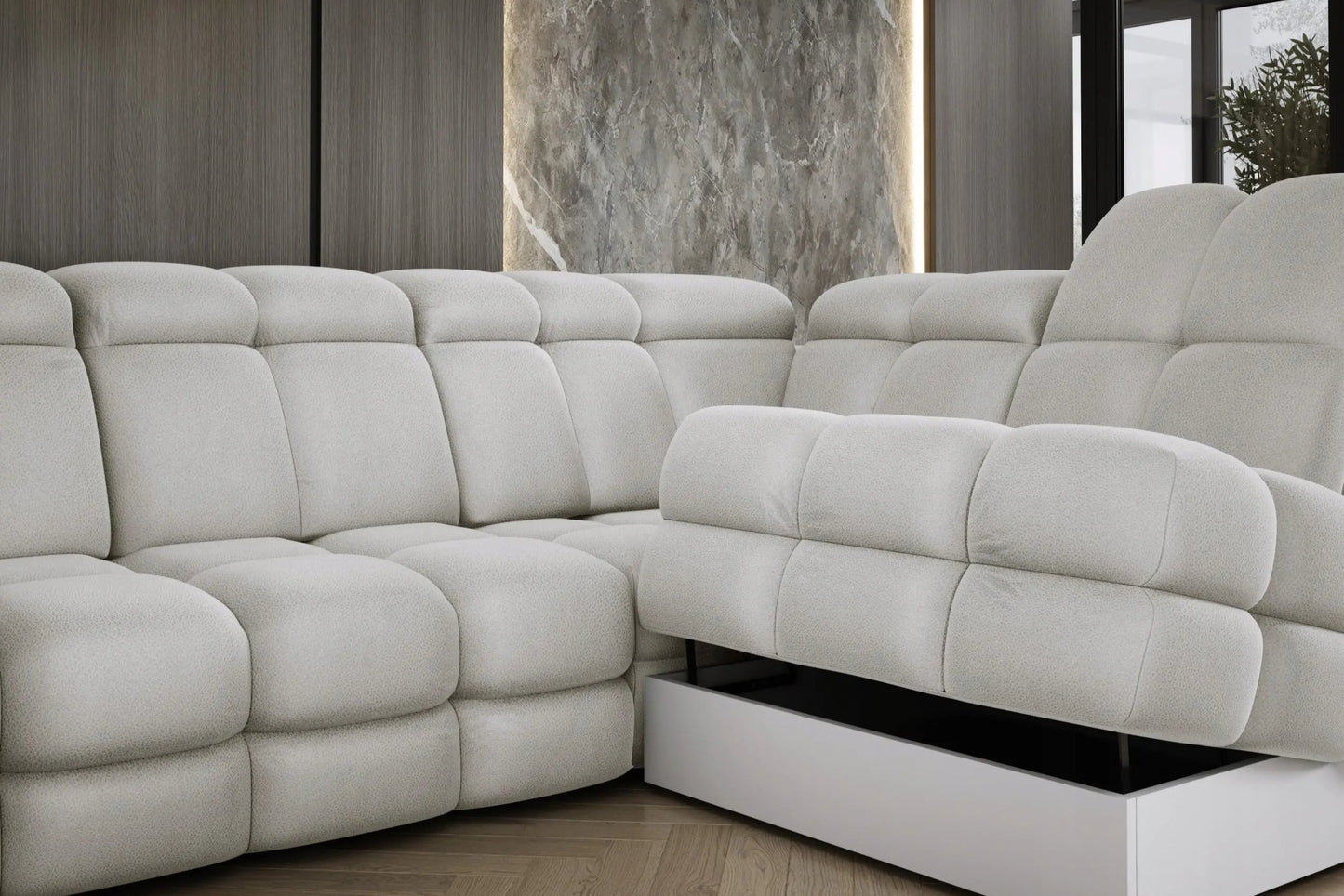 Canapé Panoramique Convertible Électrique TOLLO XL - 400 x 217 x 171 cm WERSAL