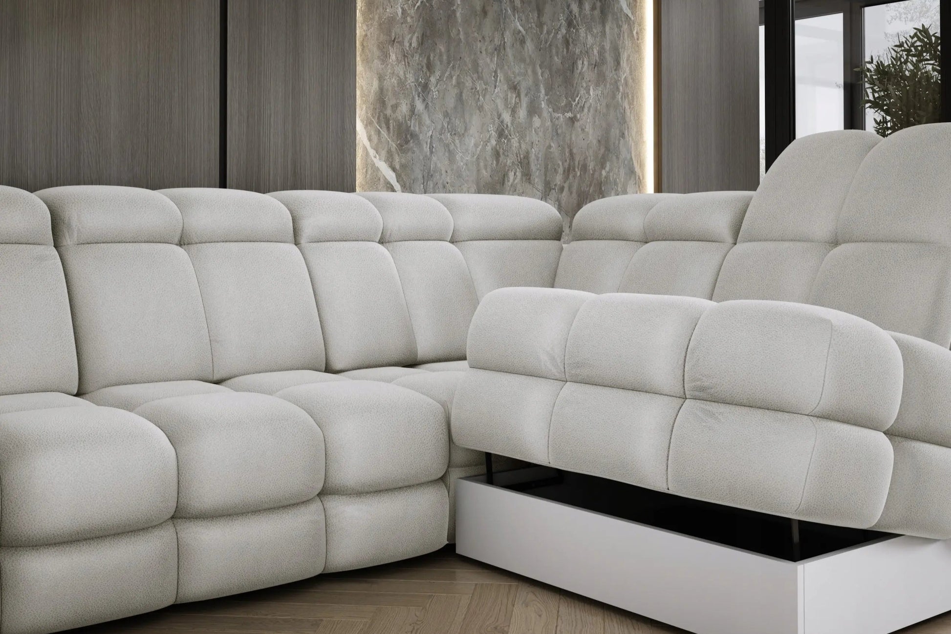 Canapé Panoramique Convertible Électrique TOLLO XL - 400 x 217 x 171 cm WERSAL