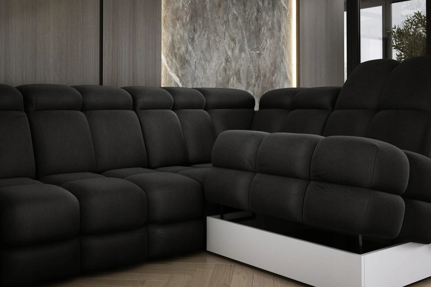 Canapé Panoramique Convertible Électrique TOLLO XL - 400 x 217 x 171 cm WERSAL