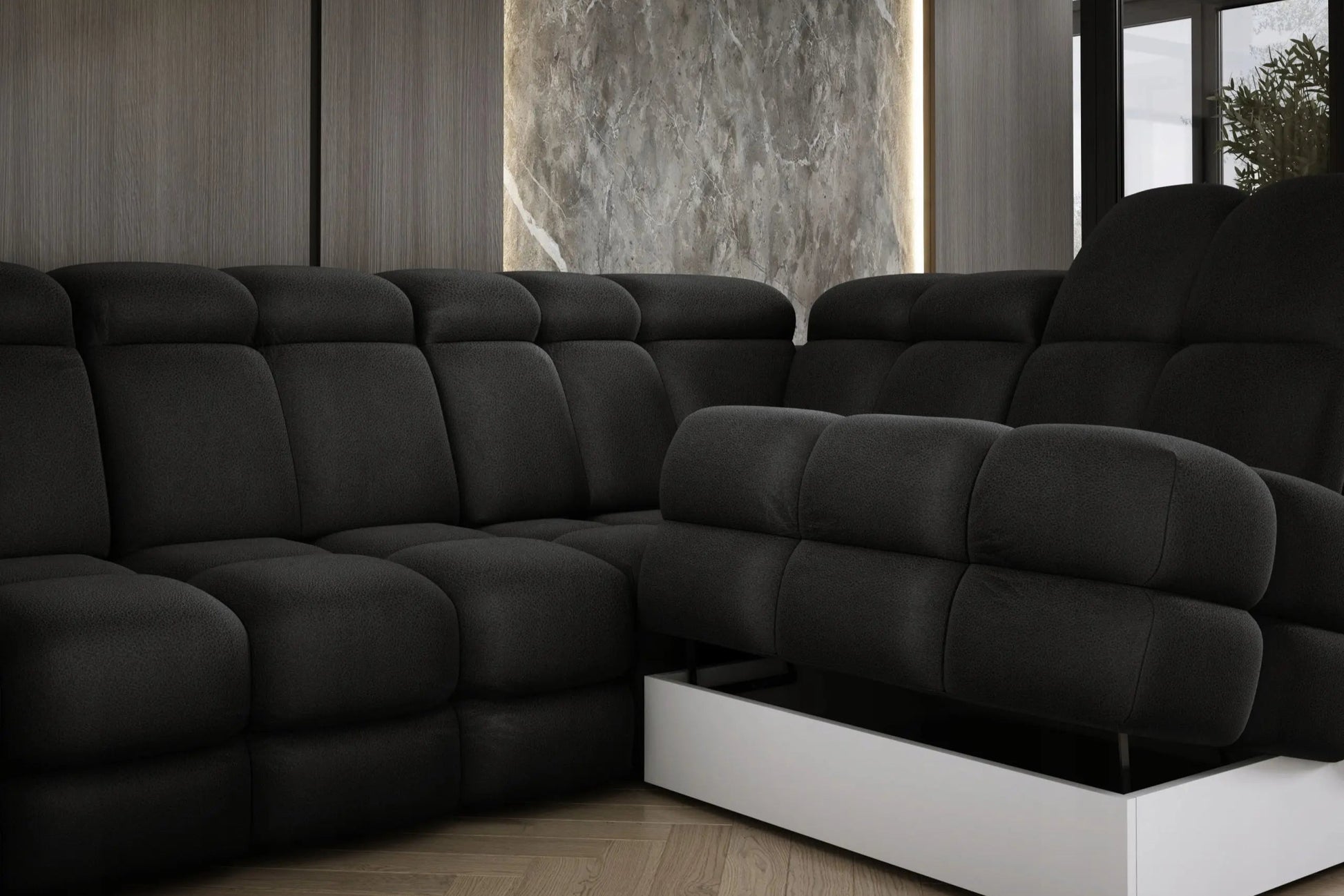 Canapé Panoramique Convertible Électrique TOLLO XL - 400 x 217 x 171 cm WERSAL