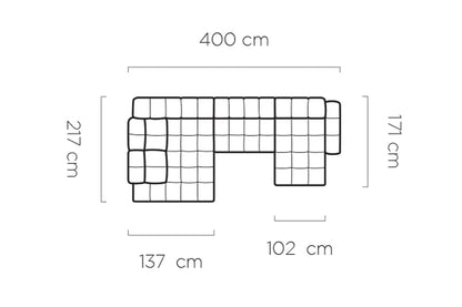 Canapé Panoramique Convertible Électrique TOLLO XL - 400 x 217 x 171 cm WERSAL