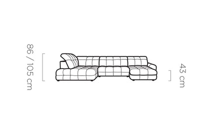 Canapé Panoramique Convertible Électrique TOLLO XL - 400 x 217 x 171 cm WERSAL