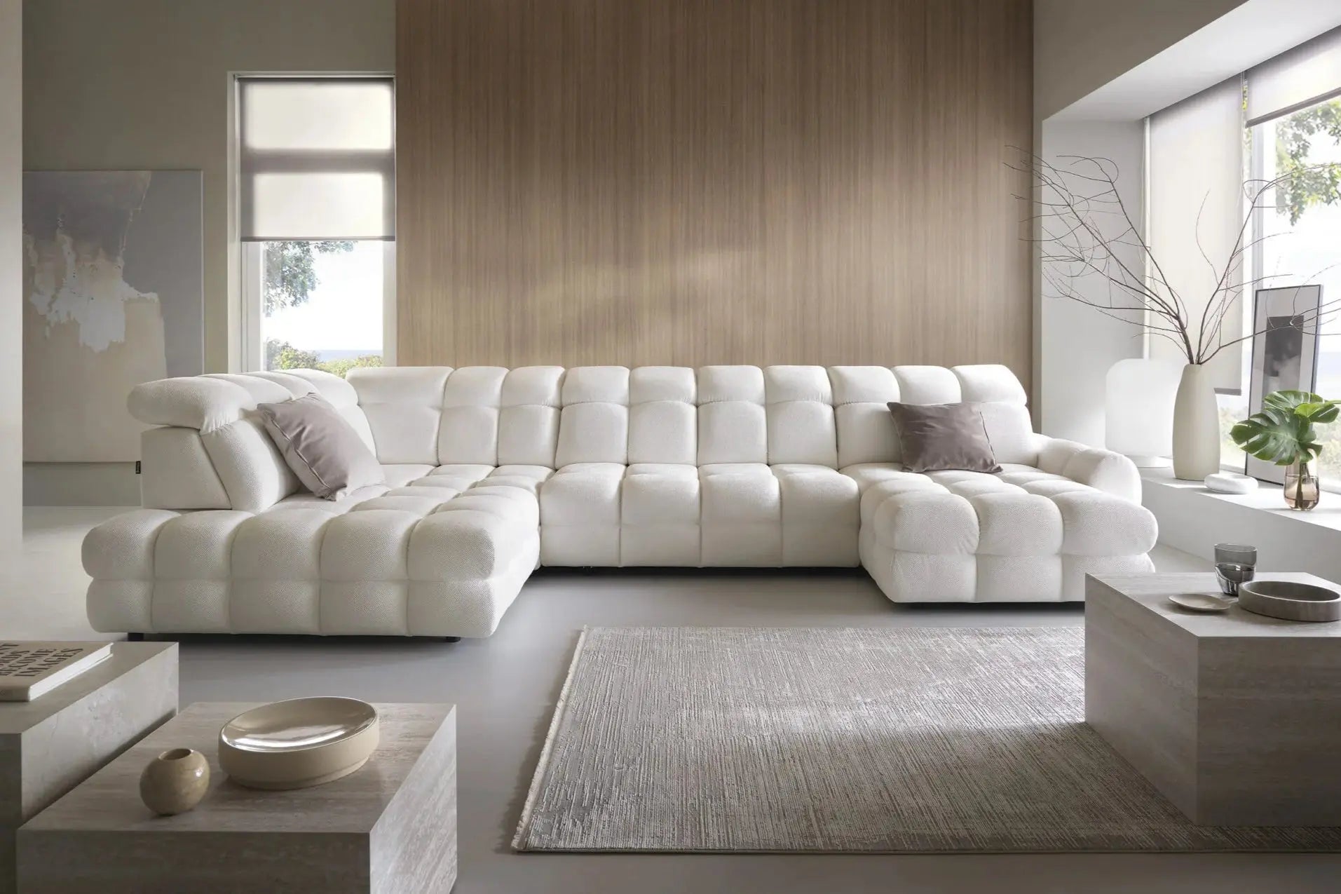 Canapé Panoramique Convertible Électrique TOLLO XL - 400 x 217 x 171 cm WERSAL