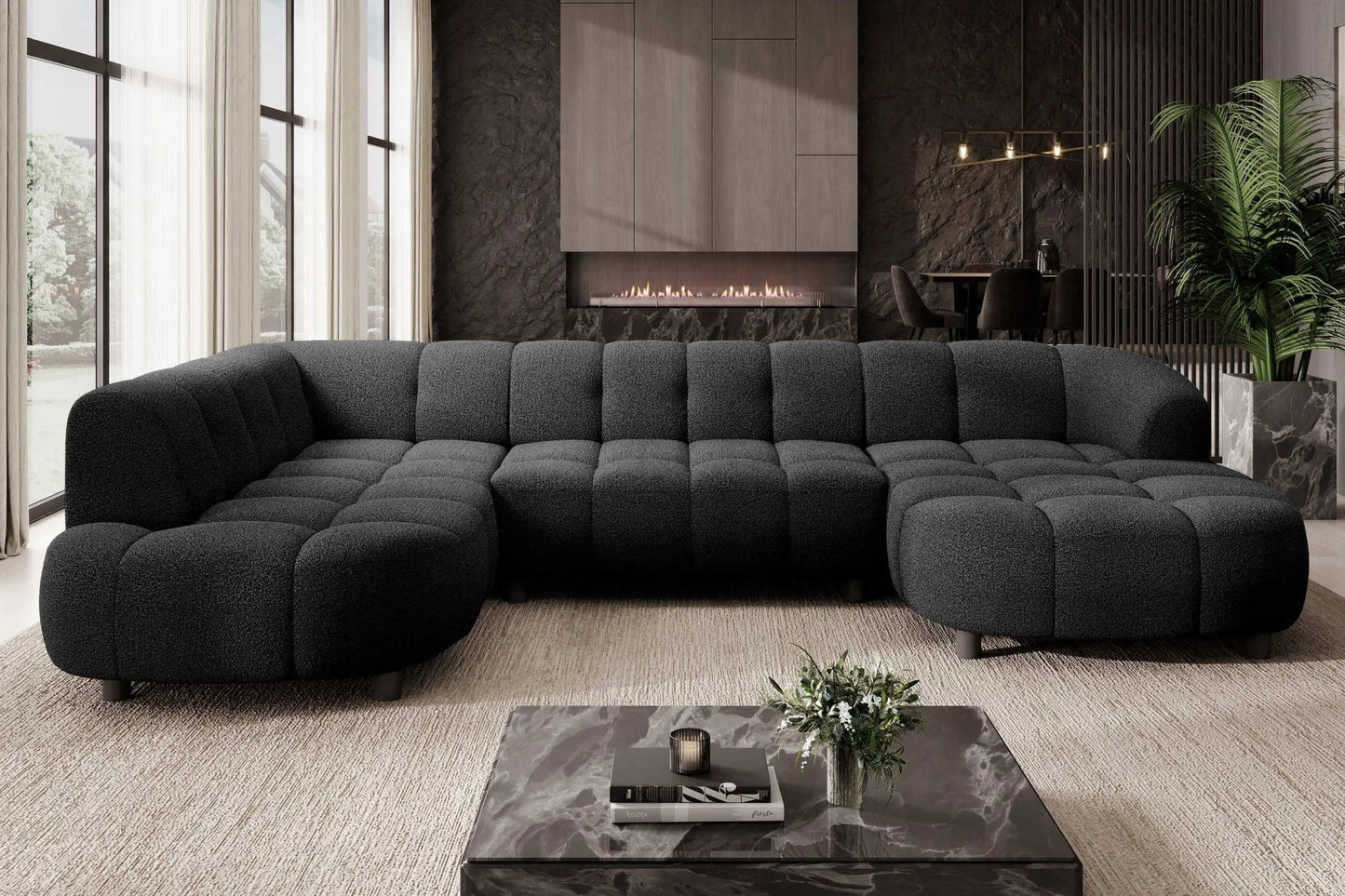Canapé Panoramique Convertible Électrique VELPA XL - 355 x 205 x 183 cm WERSAL
