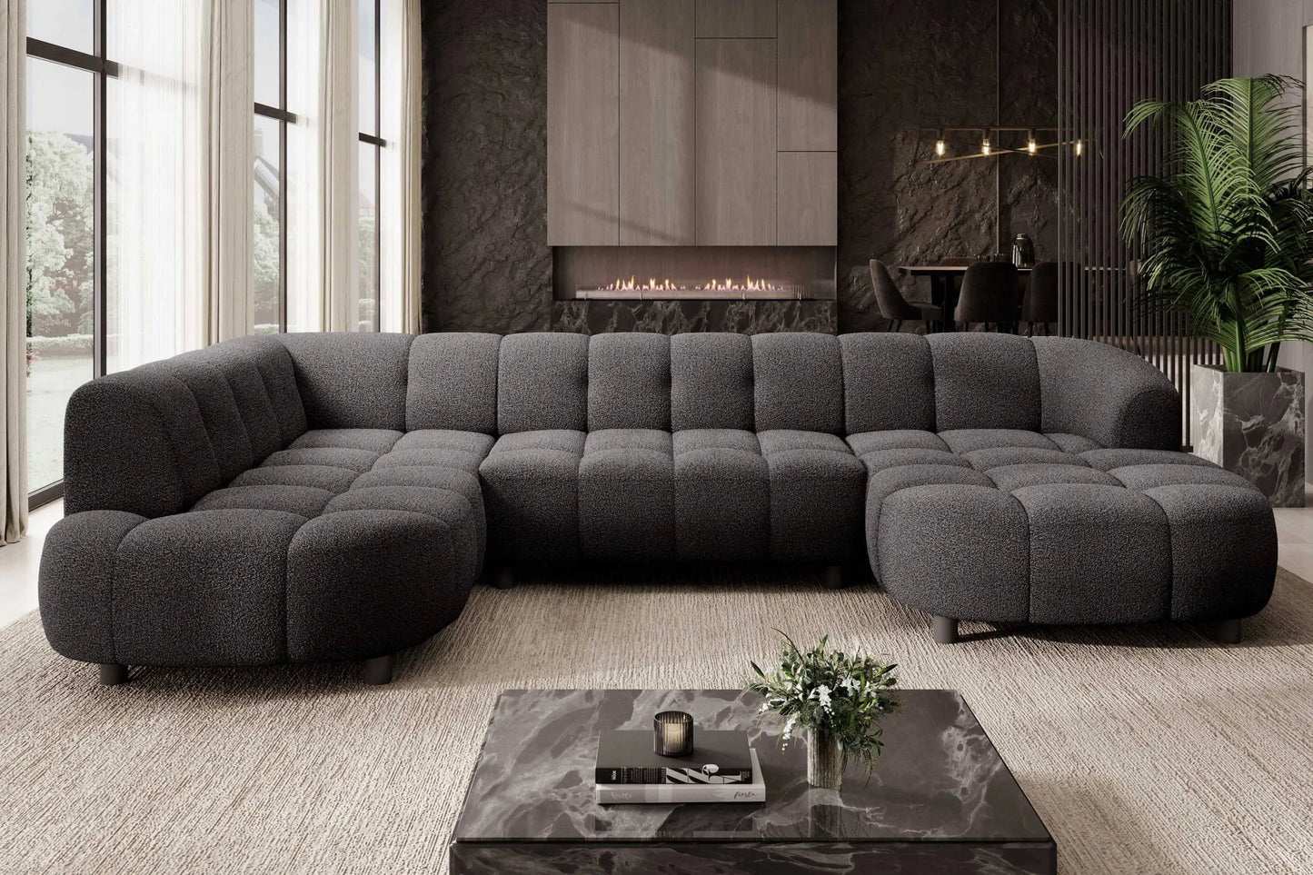 Canapé Panoramique Convertible Électrique VELPA XL - 355 x 205 x 183 cm WERSAL