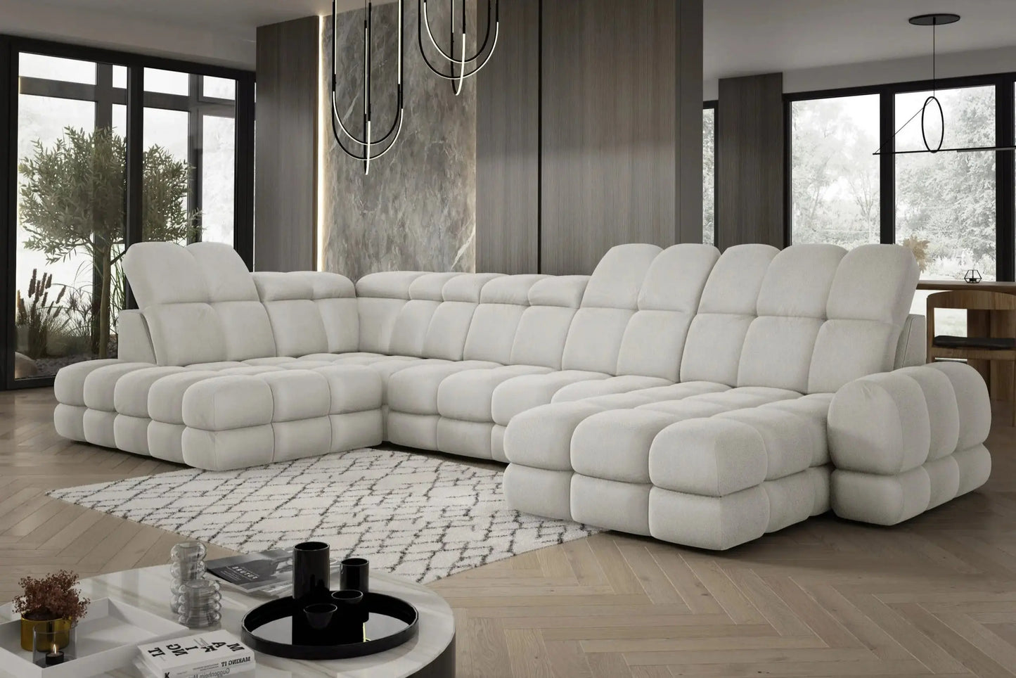 Canapé Panoramique Convertible Électrique TOLLO XL - 400 x 217 x 171 cm WERSAL