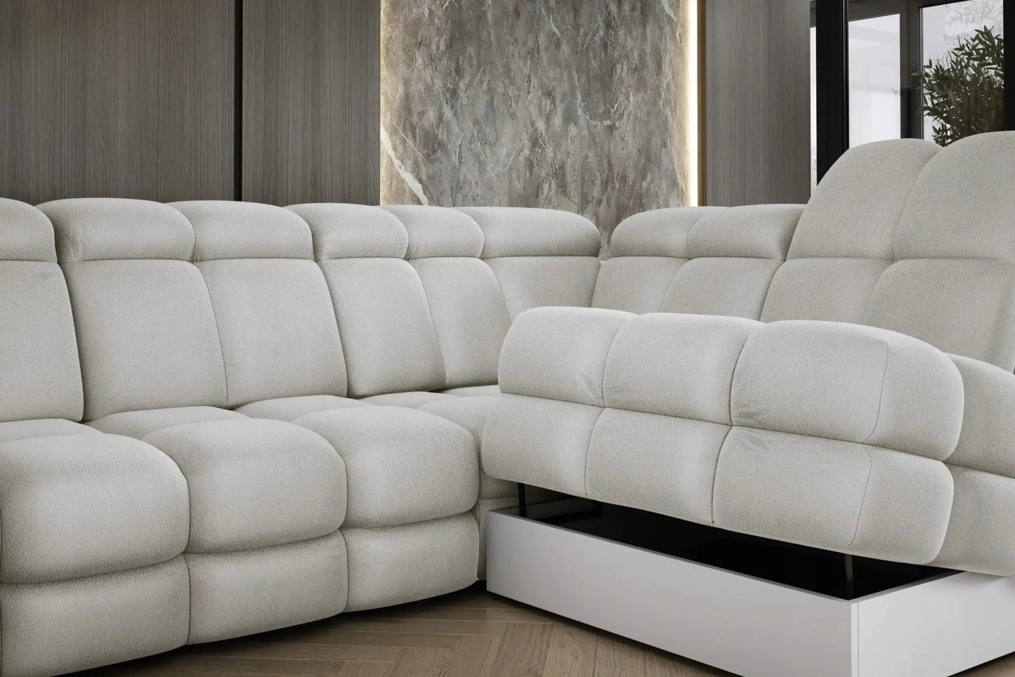 Canapé Panoramique Convertible Électrique TOLLO XL - 400 x 217 x 171 cm WERSAL