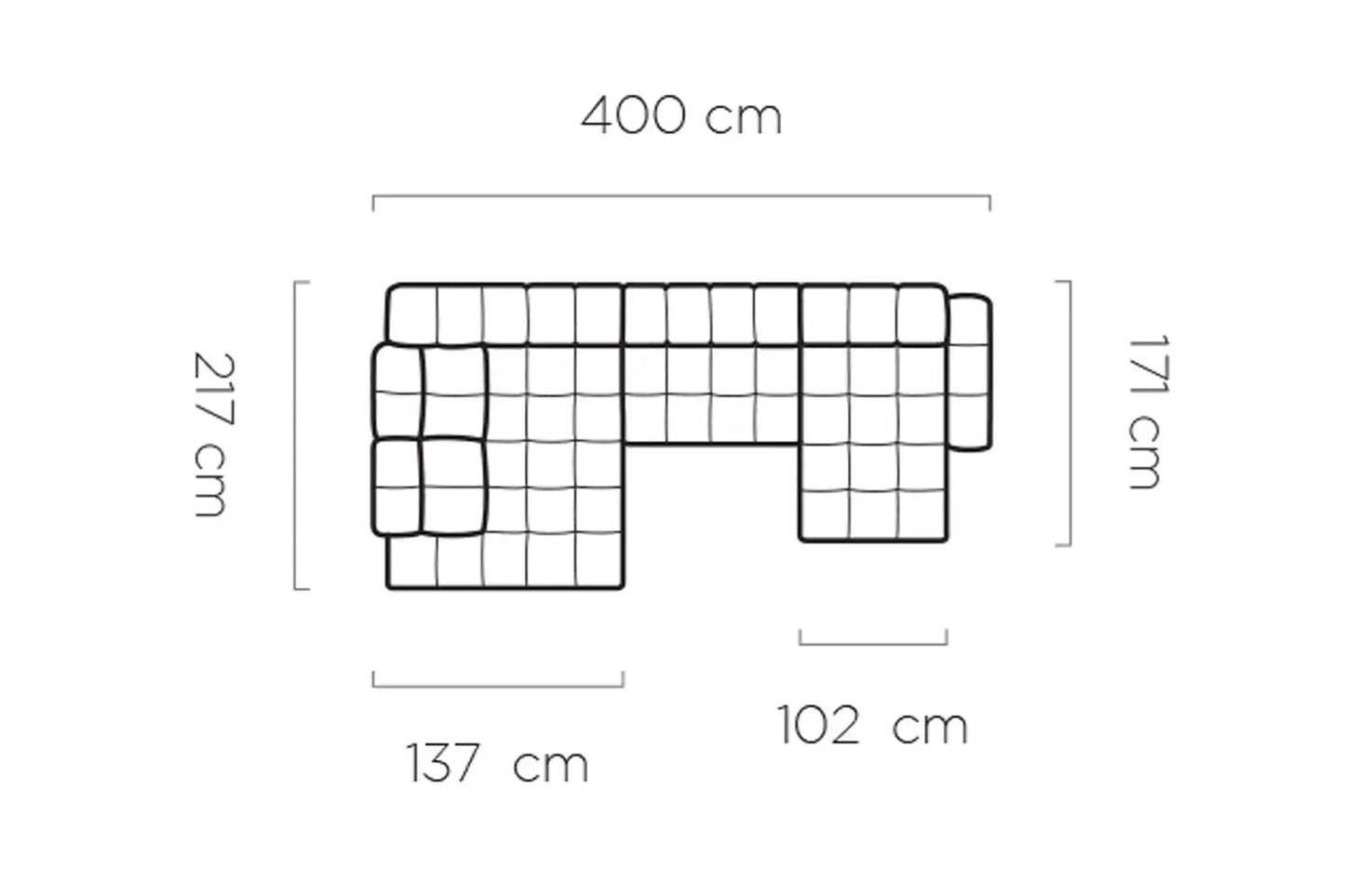 Canapé Panoramique Convertible Électrique TOLLO XL - 400 x 217 x 171 cm WERSAL