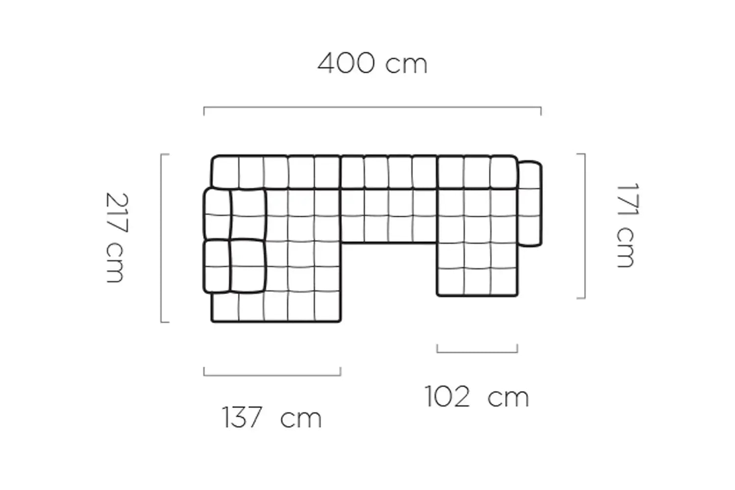 Canapé Panoramique Convertible Électrique TOLLO XL - 400 x 217 x 171 cm WERSAL