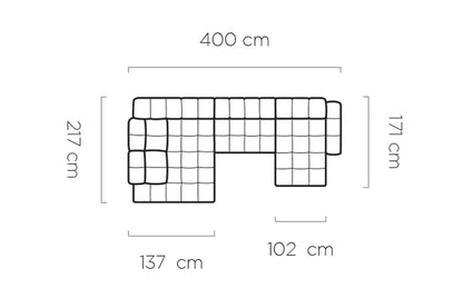 Canapé Panoramique Convertible Électrique TOLLO XL - 400 x 217 x 171 cm WERSAL