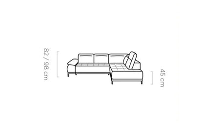 Canapé d'angle Convertible Électrique FOCUS L - 278 x 204 cm WERSAL