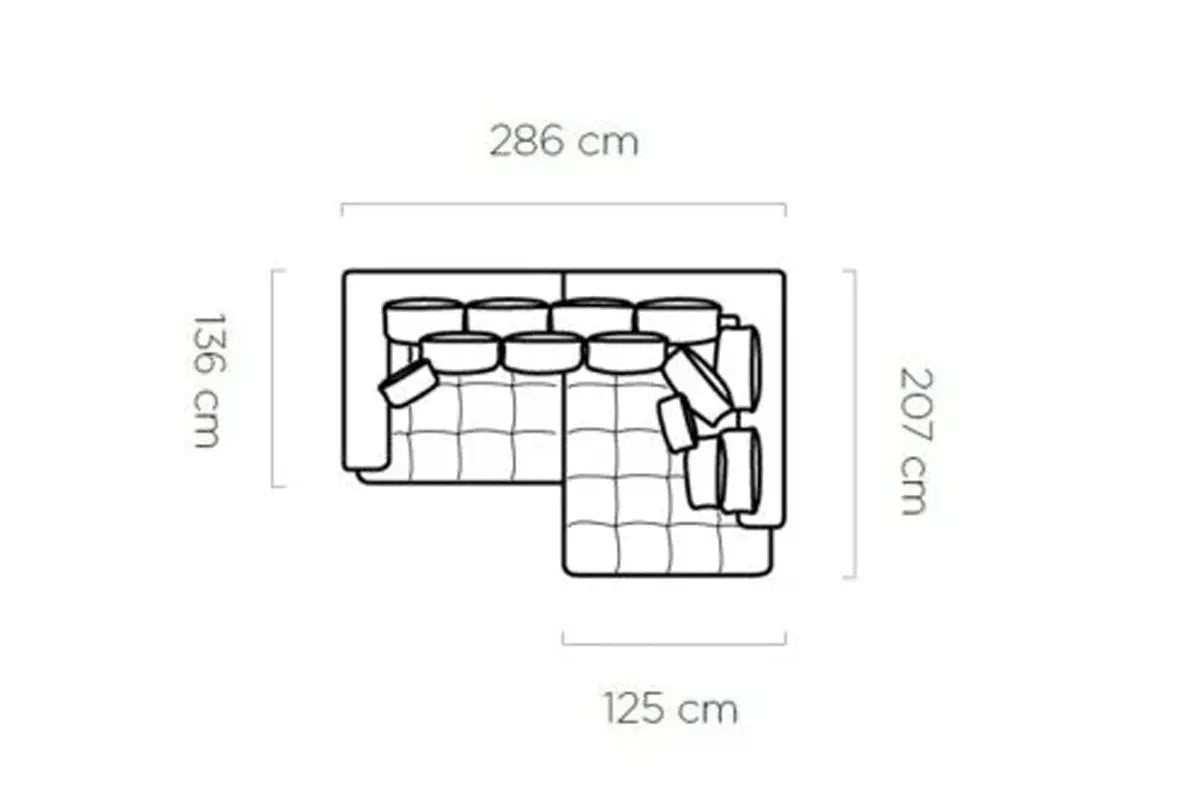 Canapé d'angle Convertible Électrique TIGA - 286 x 207 cm WERSAL