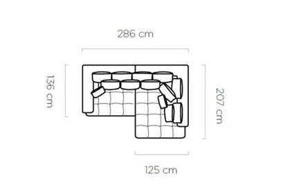 Canapé d'angle Convertible Électrique TIGA - 286 x 207 cm WERSAL