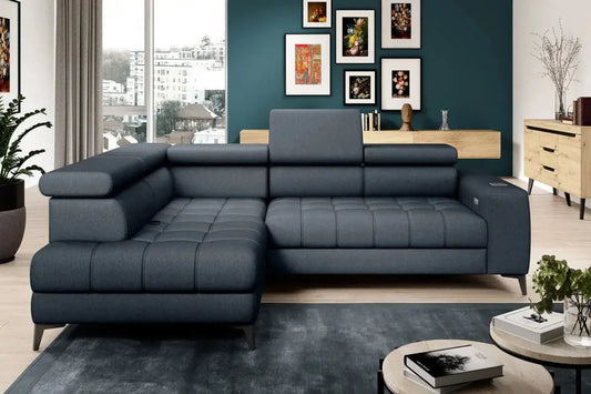 Canapé d'angle Convertible Électrique avec Coffre de Rangement BAGGIO - 280 x 196 cm WERSAL